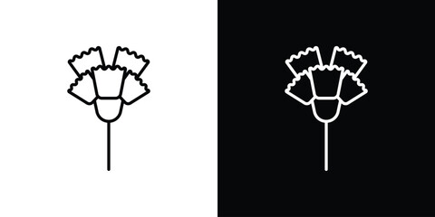 Carnation icon simple vector pictogram. black and white icon concept