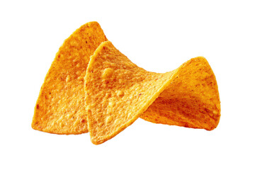 Single nacho chip isolated on transparent or white background