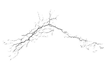 Vector overlay abstract texture. Natural complex crack element on white background. Organic grunge one color surface.