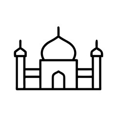 Simple line art illustration of a cultural landmark building  
