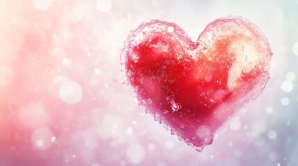 Obraz premium red heart on a pink background