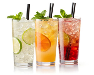 Three Refreshing Cocktails With Ice