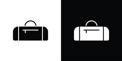 Sports bag icon silhouette in black flat style. Graphic element