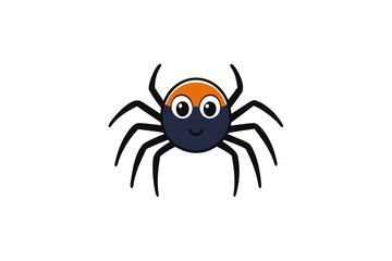 Cute cartoon spider with big eyes and a happy smile
