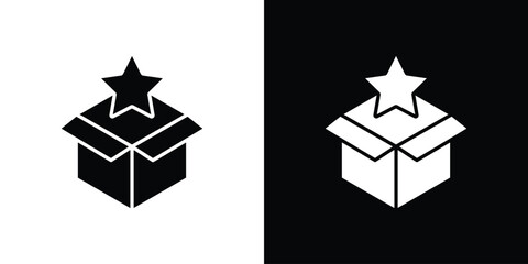 New product icon silhouette in black flat style. Graphic element