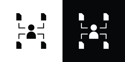 Multitask icon silhouette in black flat style. Graphic element
