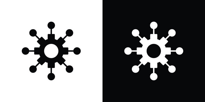 Microservices icon silhouette in black flat style. Graphic element