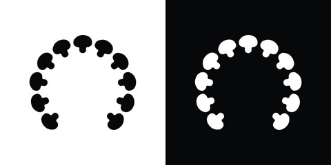 Lingual braces icon silhouette in black flat style. Graphic element