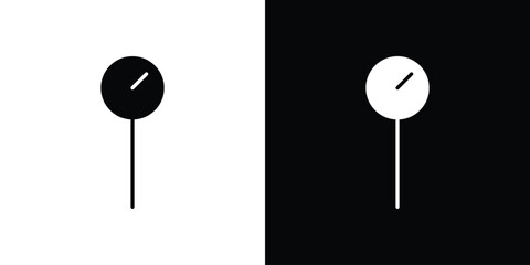Kitchen thermometer icon silhouette in black flat style. Graphic element