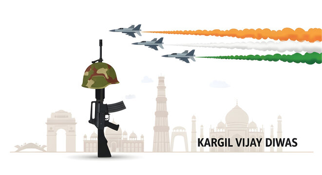 Kargil Vijay Diwas: Honoring India's Victory with Tricolor Flypast - Powered by Adobe
