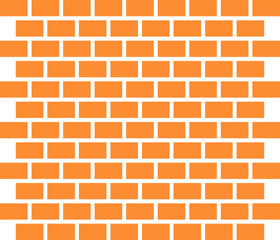 orange bricks aligned in a traditional brick wall layout, set against a white background. The bricks are arranged in staggered rows, creating a classic masonry appearance.