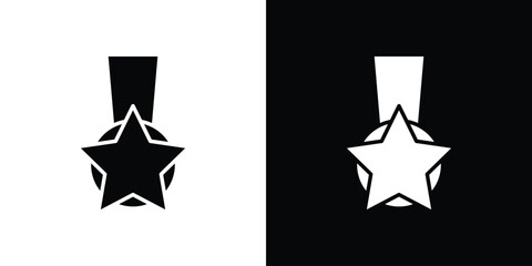 Condecoration icon silhouette in black flat style. Graphic element