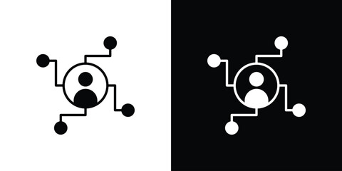 Affiliate marketing icon silhouette in black flat style. Graphic element