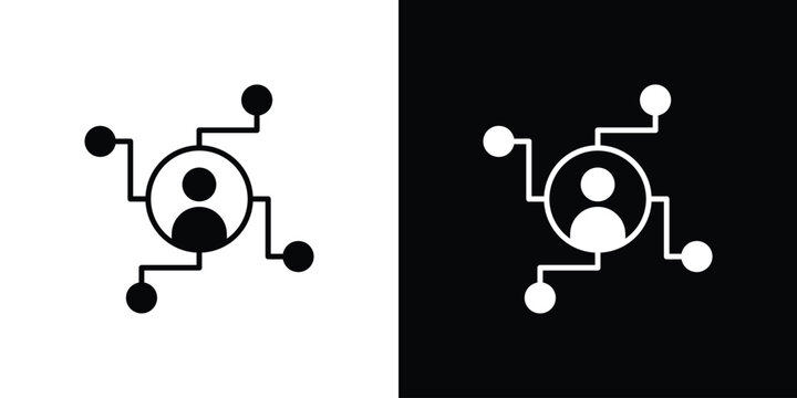 Affiliate marketing icon silhouette in black flat style. Graphic element