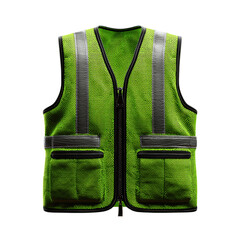 Naklejka premium Green Safety Vest Isolated on White Background