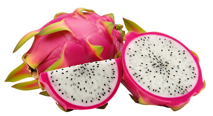 dragon fruit on white background