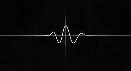 Abstract waveform displayed on a dark screen with a central horizontal line and a fluctuating white curve. This visualization conveys data analysis and scientific concepts.