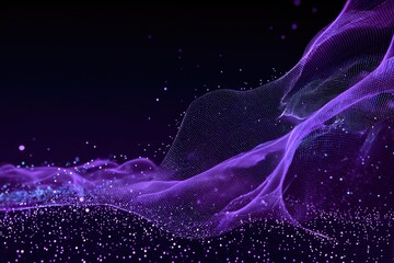 Abstract purple digital waves on dark background