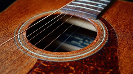 Close-up acoustic guitar soundhole (1)