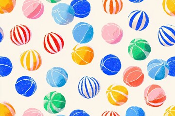 Colorful striped balls pattern