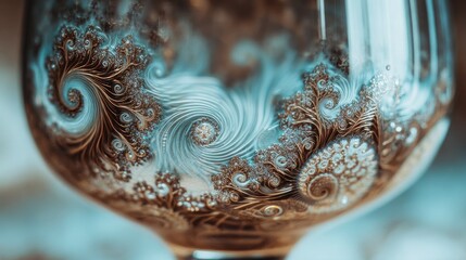 Detailed intricate swirls on a glass