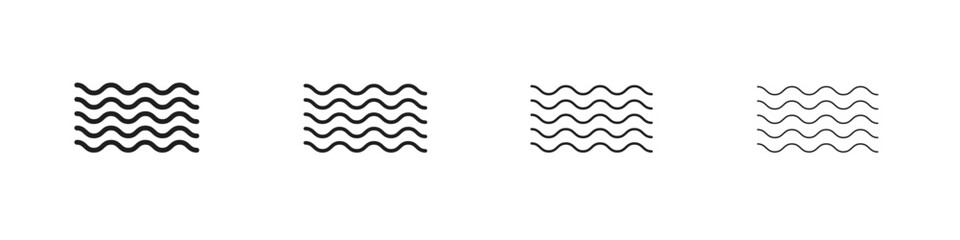 Fototapeta premium Wave icon for graphic design, Web, UI, app. Simple abstract icons