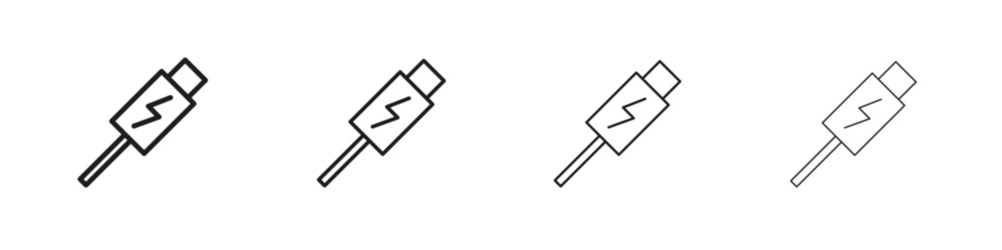 USB type c icon for graphic design, Web, UI, app. Simple abstract icons