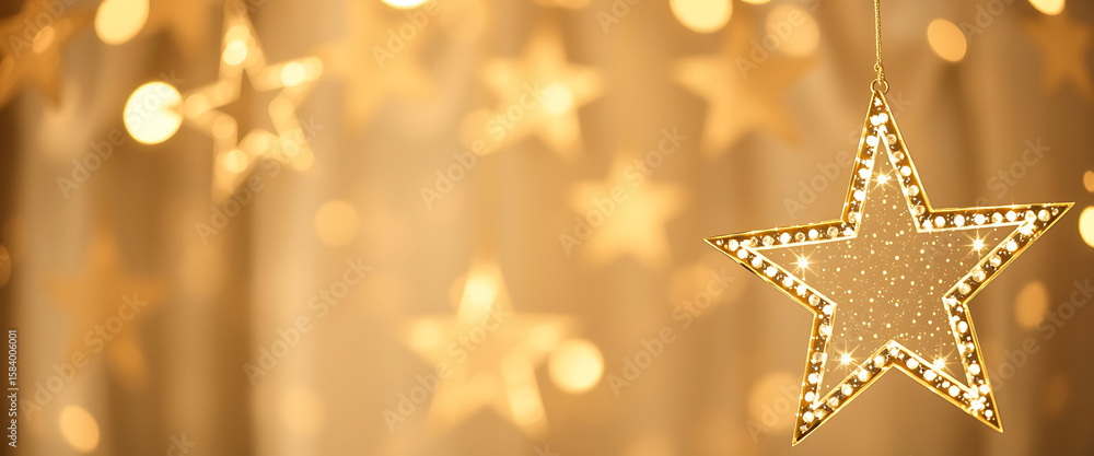 Poster shiny metallic star designs element set on transparent background