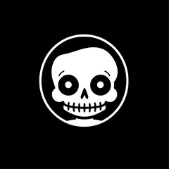 Skeleton - Black and White Isolated Icon - Vector illustration