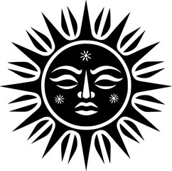 Sun | Minimalist and Simple Silhouette - Vector illustration