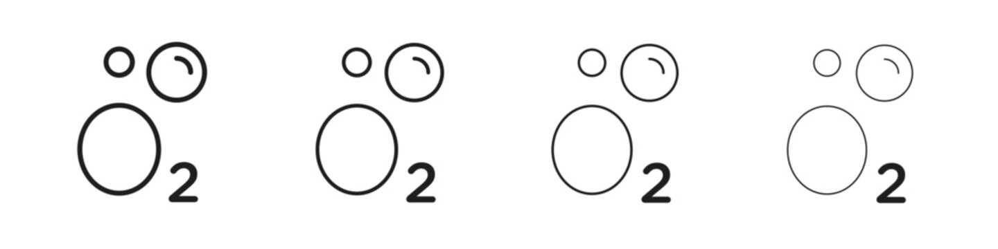 Oxygen O2 icon for graphic design, Web, UI, app. Simple abstract icons