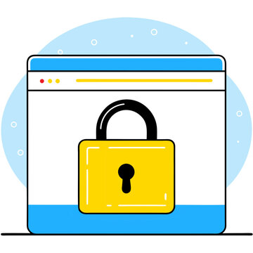 Secure website screen icon with padlock
