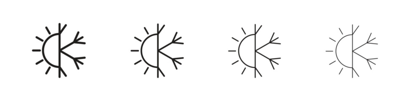 Hot and cold icon for graphic design, Web, UI, app. Simple abstract icons