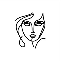 one line art mono line girl face
