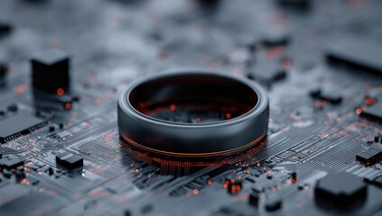 Abstract ring on circuit board