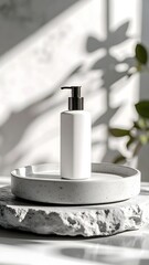 Minimal Meditation Corner with Cushions Vertical Mockup