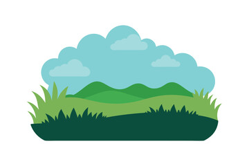 Obraz premium Flat Design Of Nature Scene With Layered Sky