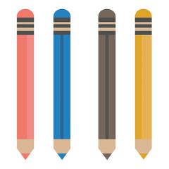 Colorful Pencil Set Icons