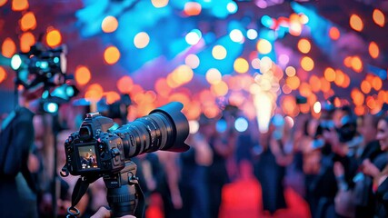 Cameras on a red carpet event