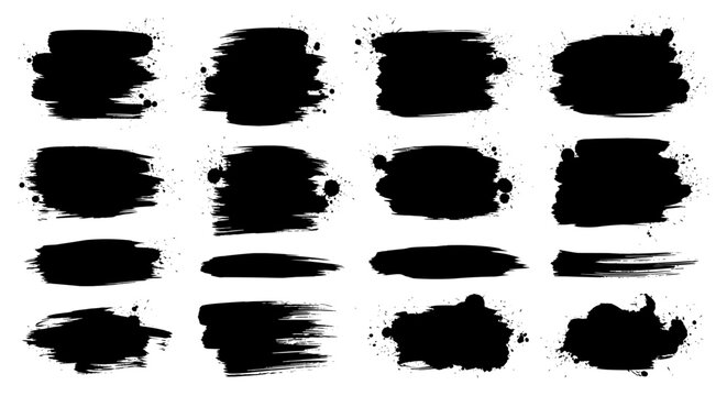 Black Ink Brush Strokes, Design Elements Collection