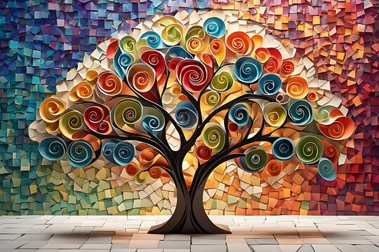 abstract colorful tree