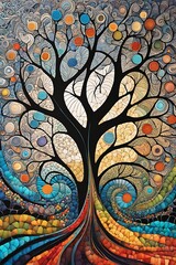 abstract colorful tree