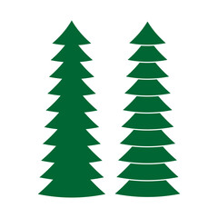 Christmas tree graphic. Green forest symbol. Winter holiday Vector. Nature festive illustration.
