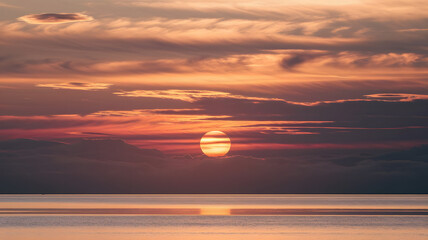 Beautiful Sunset Over the Horizon