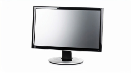 Sleek and modern computer monitor with slim profile and glossy black frame, perfect for enhancing any workspace or home office setup. Its high resolution display offers vibrant visuals and clarity
