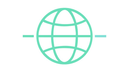 Stylized globe icon with horizontal lines on a black background