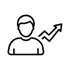 Man with laptop computer vector icon, a business communication symbol illustration