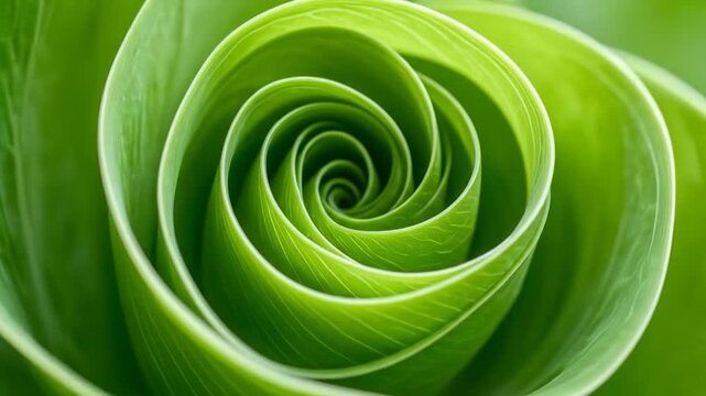 Green Spiral Leaf layers forming concentric pattern toward center