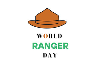 World Ranger Day Poster – Brown Ranger Hat with Colorful Typography on White Background