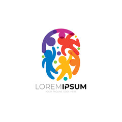 Family care logo with colorful design social, charity design